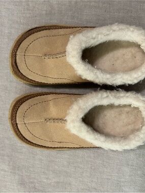 Merrell Kids Tan Leather Shearling-Lined Slip-On Shoes